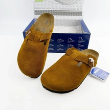 Birkenstock Boston Suede Leather Soft Footbed Clog Mink Men Shoes EU Size 35-46