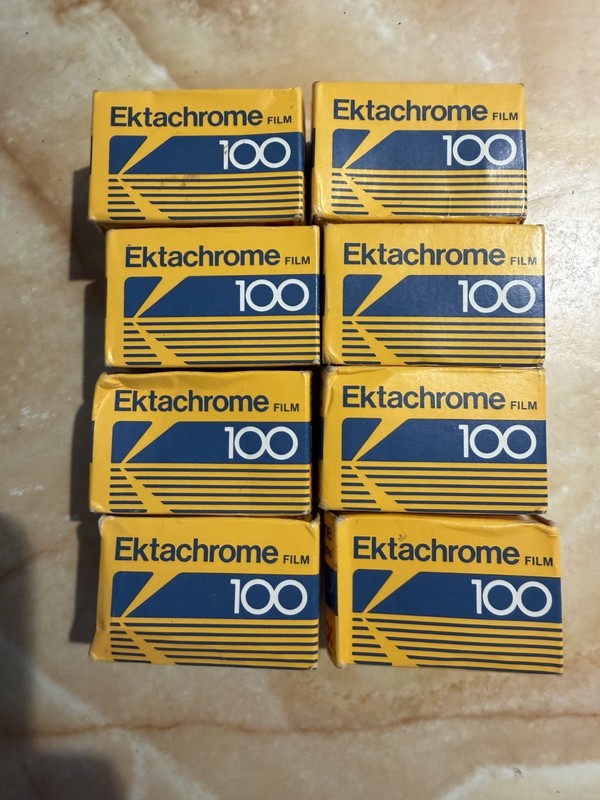 Kodak Ektachrome 100 - 36 exposures color slide film (35 mm) expired lot of 8