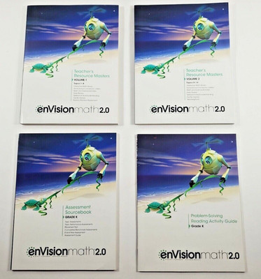 Lot of 4 Envision Math 2.0 Grade K Workbooks and Teacher Editions Homeschool