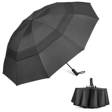 G4Free 42/46/54/62 Inch Large Golf Umbrella Compact Reverse 62 inch, Black