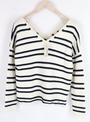 PEPE JEANS Patsy Teen Sweatshirt 16M Off-White Striped Long Sleeve GIRLS
