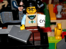Lego Minifigures  -Series 7 - Computer Programmer - Lego mini figures, with base