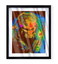 Wolf Predator infrared from Alien vs Predator art on black frame