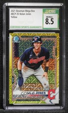 2021 Bowman Mega Box Yellow Mojo Refractor 33/75 Nolan Jones CSG 8.5 0ne3