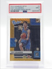 CHET HOLMGREN 2022-23 DONRUSS OPTIC THE ROOKIES GOLD WAVE RC /10 PSA 9 Q5752