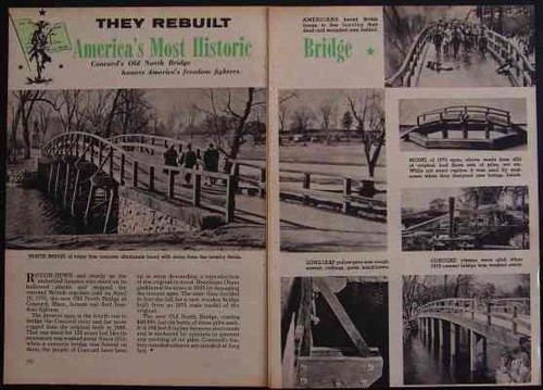 Old North Bridge Concord Mass 1957 Restoration article
