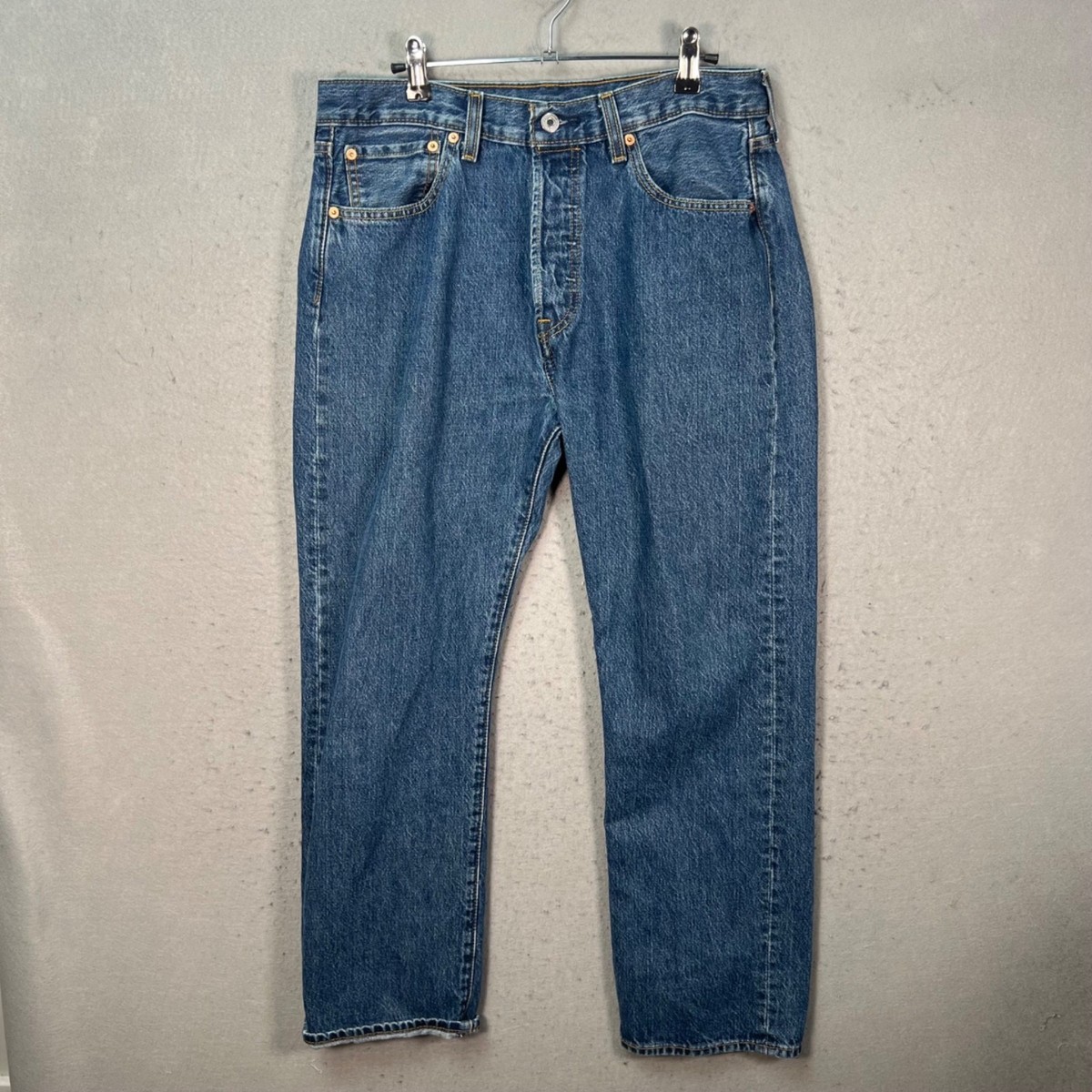 Levis 501 Mens Size 33 x 28 Blue 100% Cotton Denim Jeans Straight