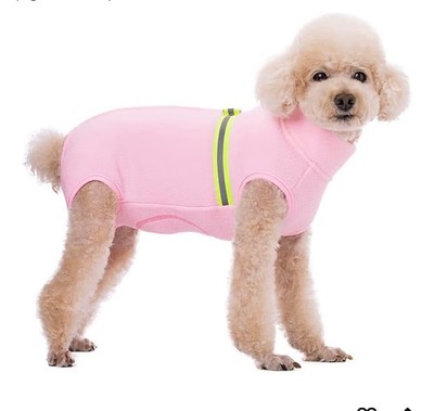 Dog Polar Fleece Warm Coat Pajamas Recovery/Shedding Suit  S/M Dogs/Cats
