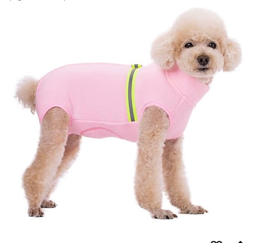 Dog Polar Fleece Warm Coat Pajamas Recovery/Shedding Suit S/M Dogs/Cats