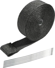 2"x50' Exhaust Wrap,Black Exhaust Heat Wrap Roll with Stainless Ties,Heat 