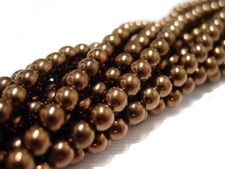 50 Exquisite Bronze Czech Glass Round Beads 6MM