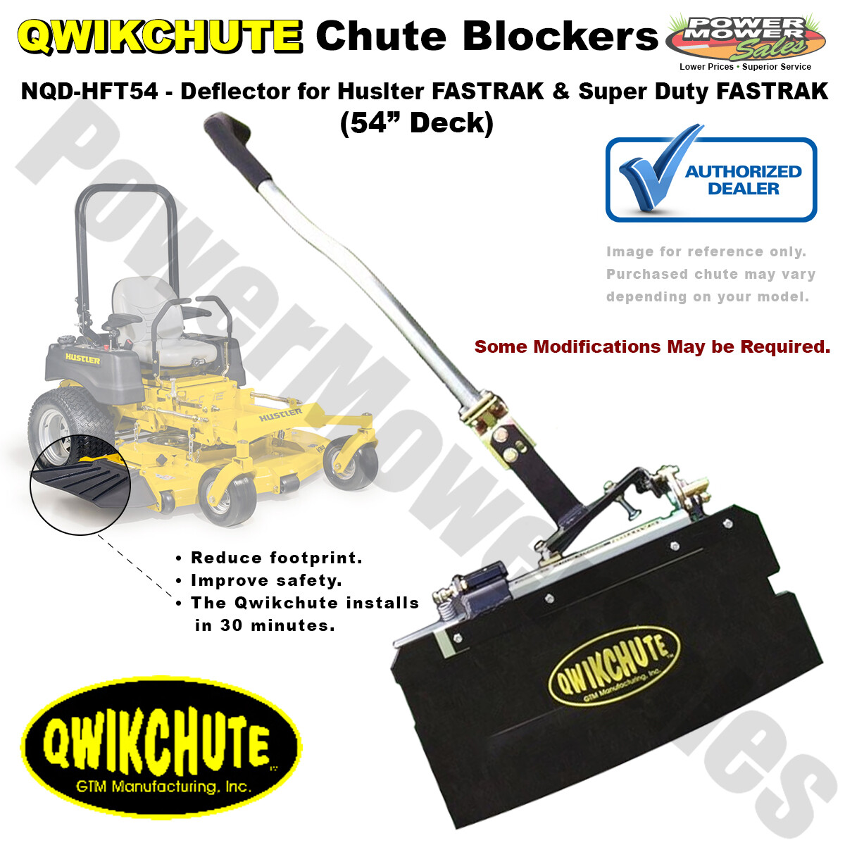 Qwikchute Chute Deflector for HUSTLER FASTRAK 54