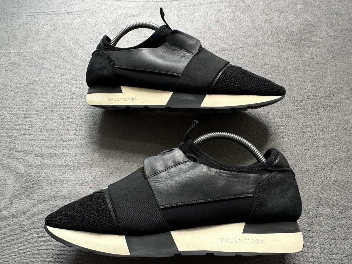Genuine Authentic Black Balenciaga Race Runner Trainers UK EU 40