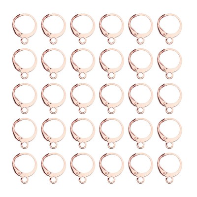  100 Pcs Runde Kupferohrschnalle Fräulein Damen Hebel Zurück Ohrhaken
