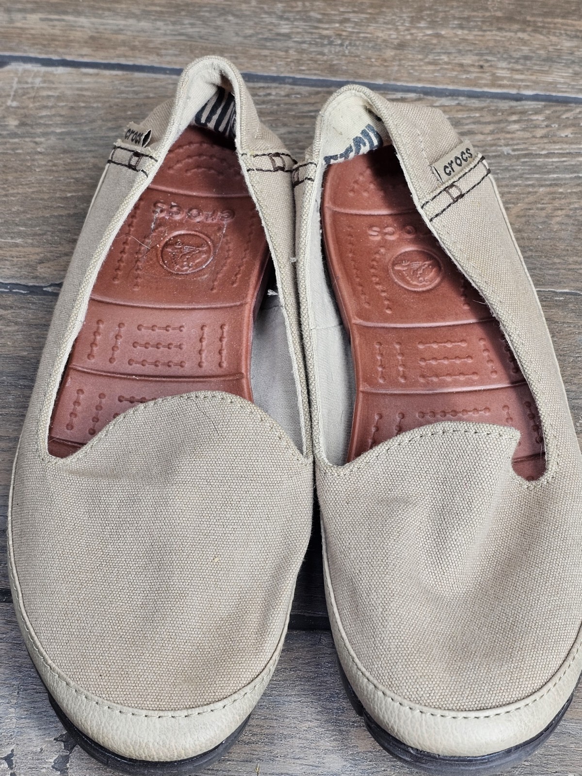 SAOLA Scarpe Crocs donna 6 mocassini marroni elasticizzati la tua suola passeggio outdoor