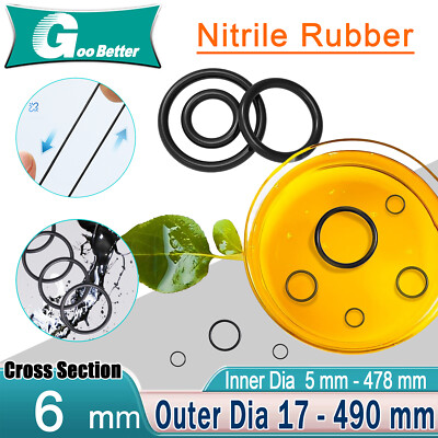 O-ring Interior Ø 5 - 470 mm x Cord Thickness 6 mm NBR 70 Sealing ring 0 Ring