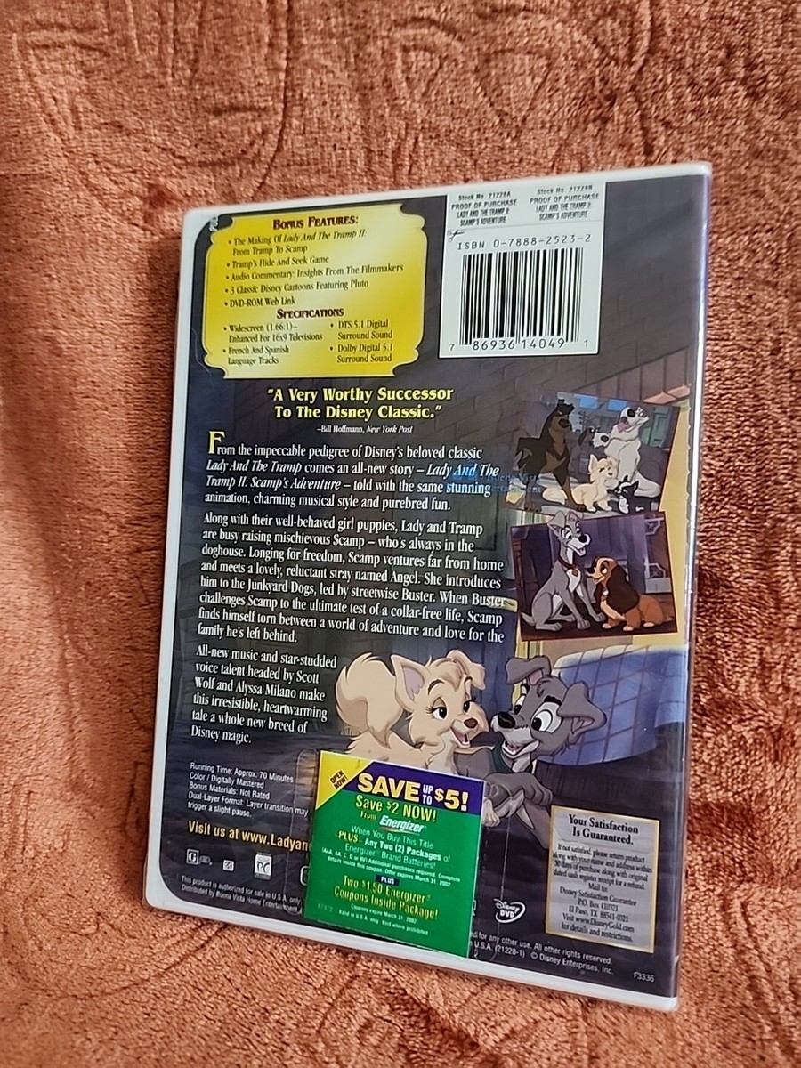 Disney's Lady and the Tramp II: Scamps Adventure (DVD, 2001) Brand