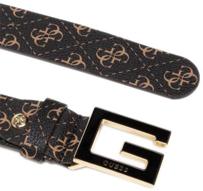 Guess Liberty City 4G Gold Logo Womens Belt In Brown S - L  display picture 1