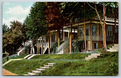 Postcard Swiss Terrace, Winona Lake Indiana Unposted