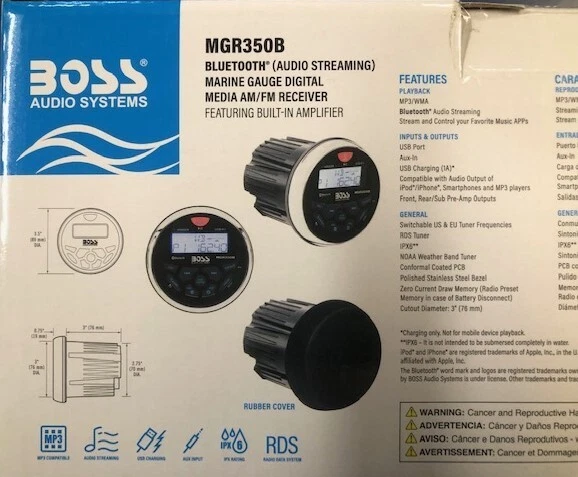 BOSS Audio MGR350B Marine Receiver - Thumbnail 3