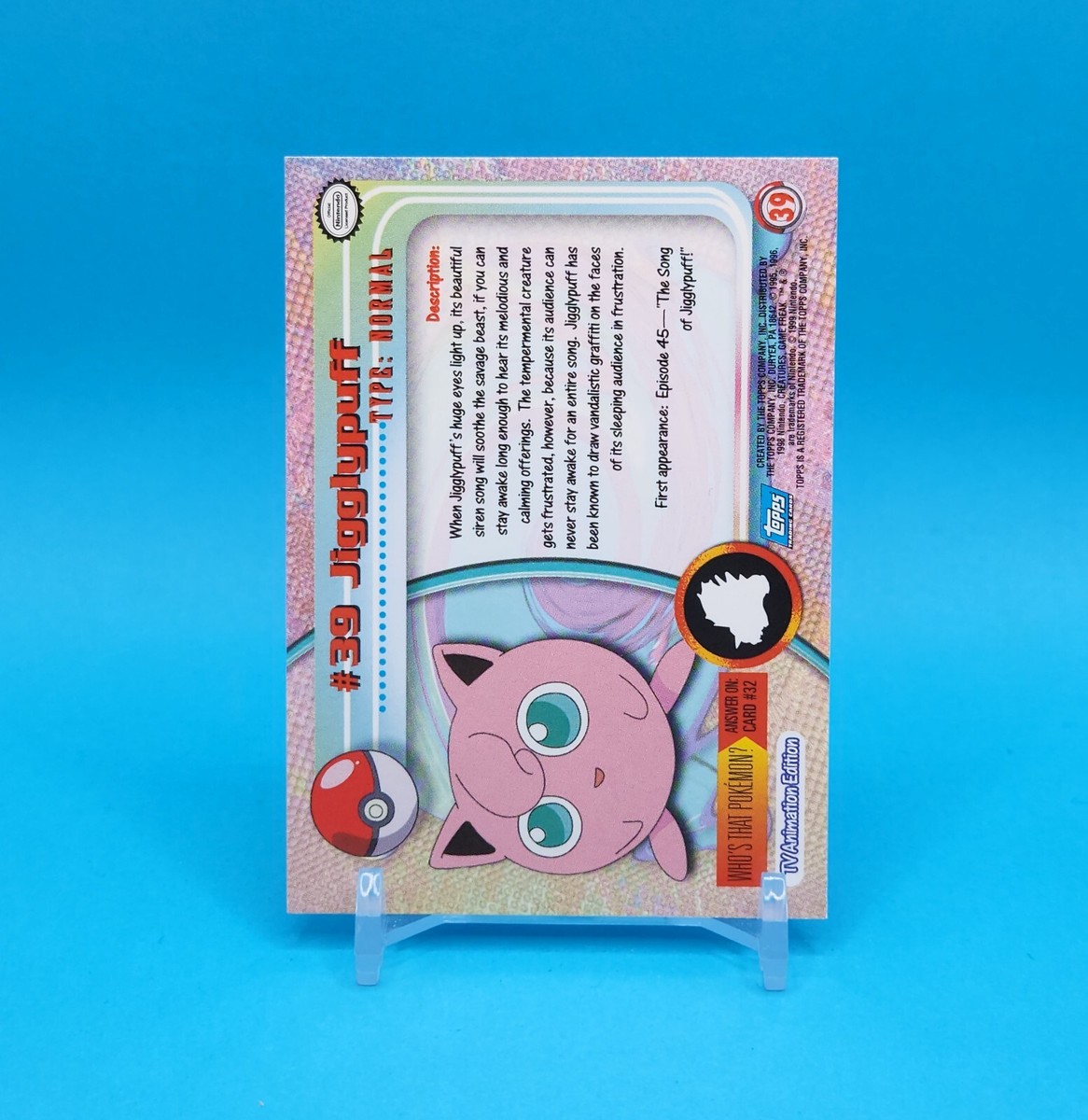 Pokemon Card - Jigglypuff #39 - Topps Series 1 - Blue Logo | eBay