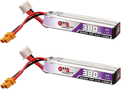 2PCS GNB 380Mah 3S Lipo Battery 11.4V HV Lihv 60C 120C Horizon Eflite Cabled PH2
