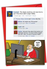 1 Funny Christmas Card with Envelope - Heads Will Roll 1532