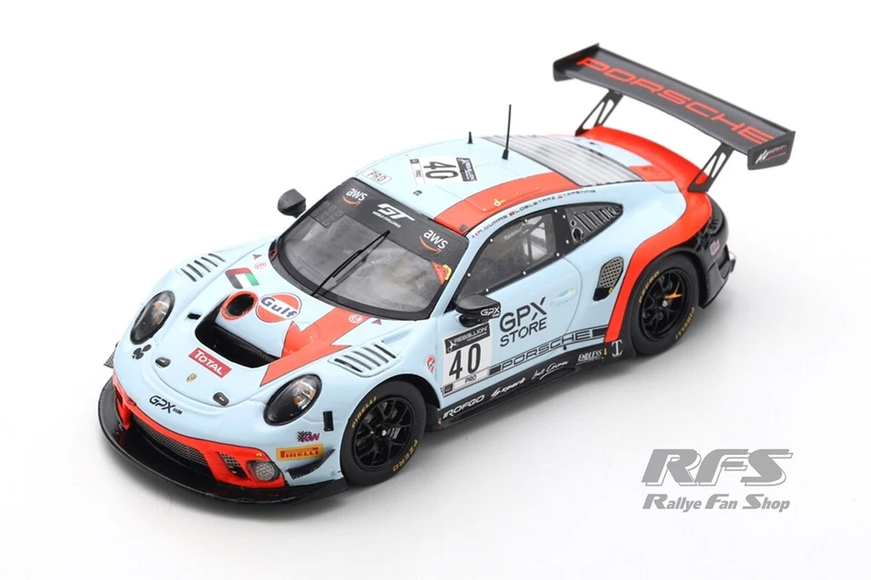 Porsche 911 GT3 R 24h Spa 2020 Gulf GPX Racing Dumas Preining 1:43 Spark SB 378