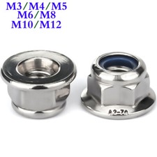 M3 M4 M5 M6 M8 M10 M12 A2 Stainless Steel Hex Flange Lock Nuts with Nylon Insert