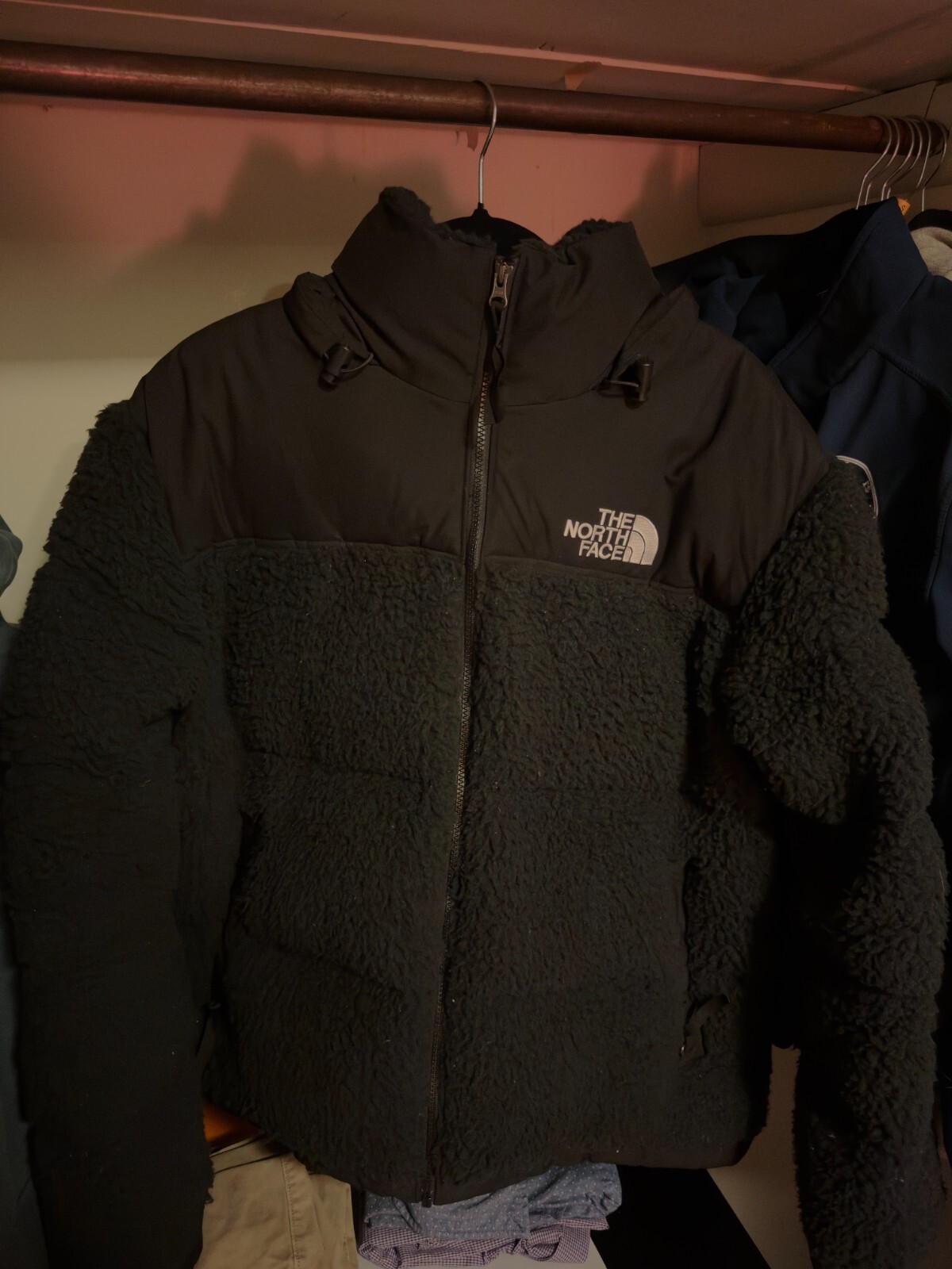 The North Face Sherpa Nuptse Down Jacket Black Coat Mens Size Large (USED)