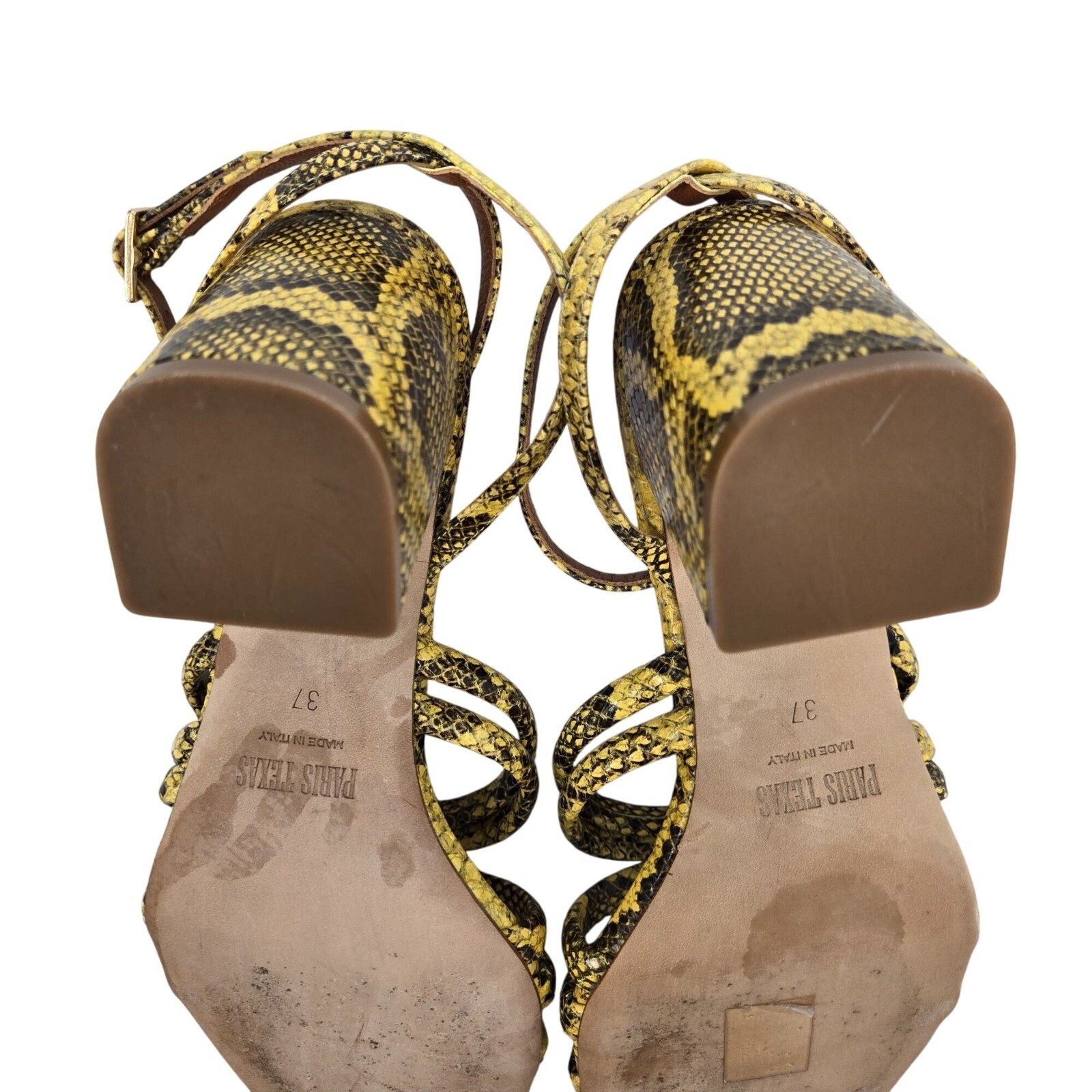 Paris Texas Carla Printed Python Leather Sandals … - image 9
