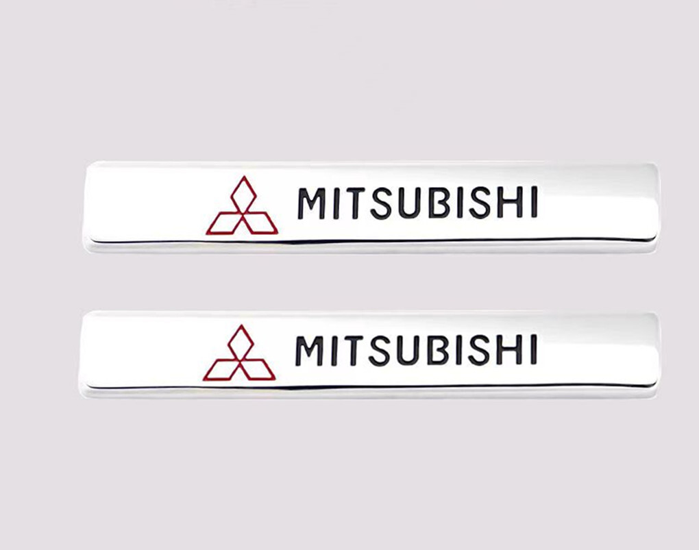 2pcs MITSUBISHI Logo Alloy Car Side Letters Wing Fender
