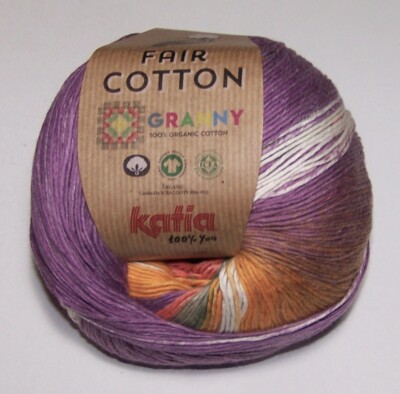 508yd ball of Katia FAIR COTTON GRANNY Organic Cotton Fingering Weight Yarn #300