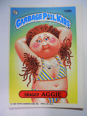 VINTAGE! 1986 Topps Garbage Pail Kids Trading Card #126b-Shaggy Aggie