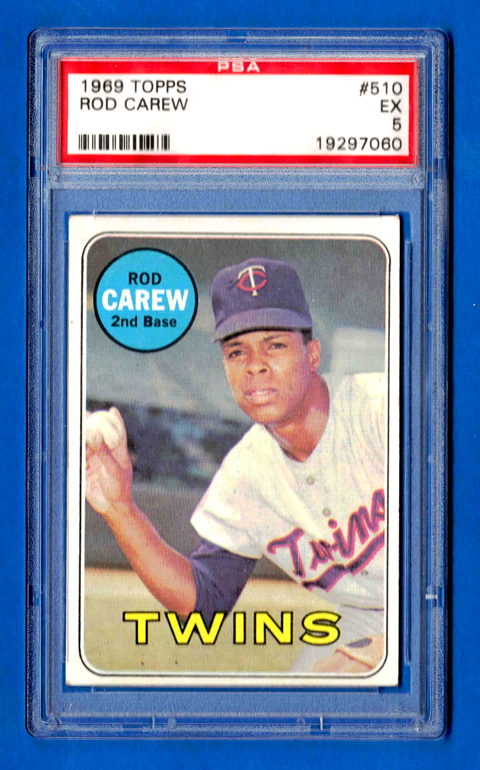 1969 TOPPS #510 ROD CAREW MINNESOTA TWINS CARD -- PSA 5