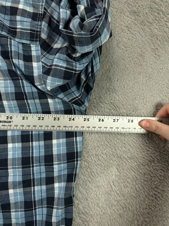 Chaps Shirts Mens Large Blue Button Down Shirts Plaid Long Sleeve Easy Care - Image 4 of 4