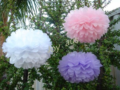 18x pink lilac white paper pom poms wedding engagement party baby shower decor