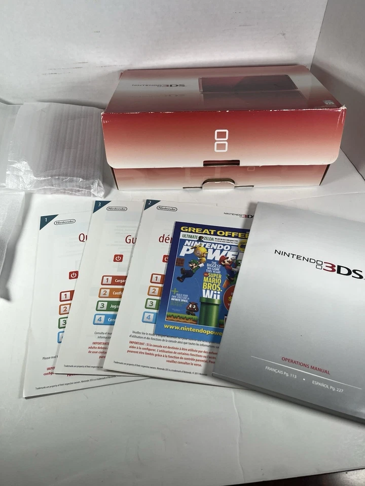 Nintendo 3DS Console Flame Red Console System - Complete in box CIB - NICE! - Image 2 of 4