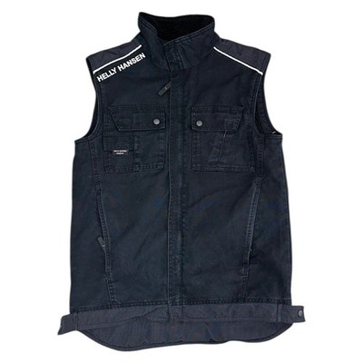 Helly Hansen Work Wear Weste Jacke Fleece gefüttert durchgehender Reißverschluss schwarz Herren Small