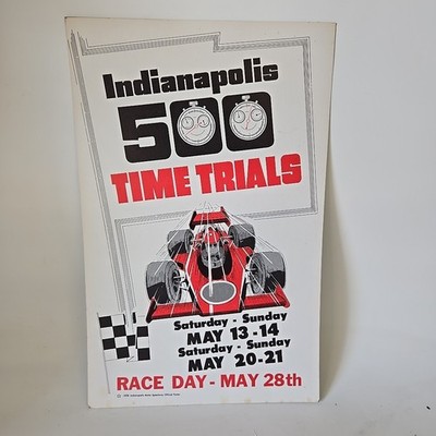 1978 Indy 500 Sign Official Poster Time Trials Indianapolis Motor Speedway IMS