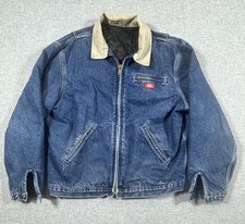 Vtg 90s Y2K Dickies Denim Jacket Blanket Lined Corduroy Collar Detroit Style 2XL