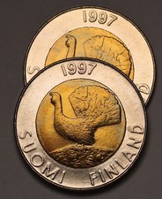 1997 Finland 10 Markkaa Unc Coins (2) KM#77