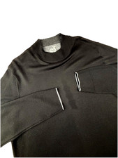 RAFFI 100 FINE MERINO WOOL MOCK NECK CHARCOAL SWEATER SIZE XL EFFORTLESS GQ