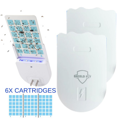 Pack 2 Fly Trap Indoor Insect Killer UV Light Plug-In+6 Refills Compare ...