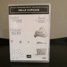 Stampin up Hello Cupcake Set of 10 Photopolymer Cling STAMPS 149714 Sweet