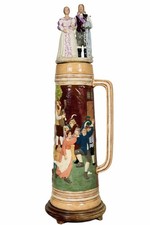 Extra Tall German Figural Beer Stein ~36” Presentation Stein w/ Sculptural Lid