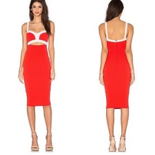 NOOKIE Orange and White Tiana Bustier Dress