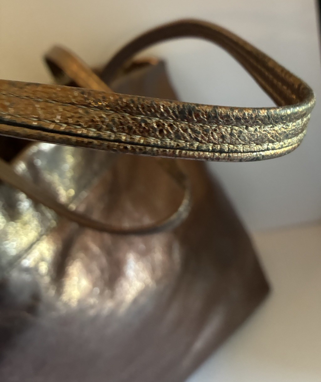 COACH metallic tote bag leather thumbnail 7