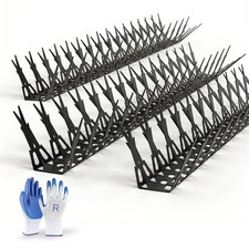 Bird Spikes for Outdoor Use, 304 Stainless Steel, 5 Pack, 5 Ft Length, Black