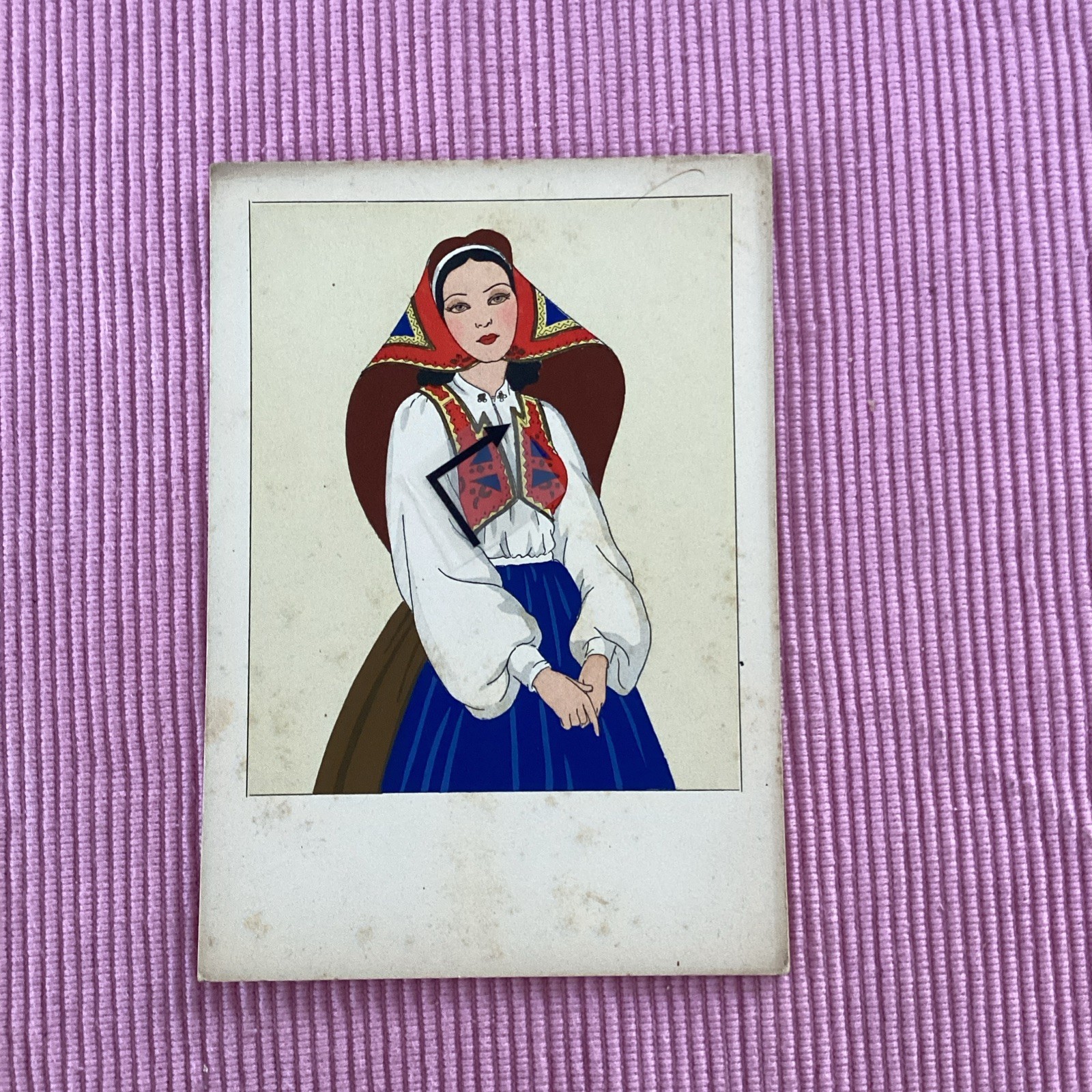 Costume Sardo,ARS Nova,Cartolina Dipinta A Amano,Melis,Fascismo,170
